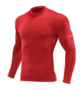 T-shirt de compression pour homme à séchage rapide, sous-vêtement de musculation, coupe ajustée, haut de sport athlétique pour l'entraînement - Product Image 4