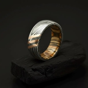 Valentines Customized Damascus Steel <b>Ring</b> Classic Christian Style Comfort Fit High Quality Unisex Gift Pakistan Import B2B - Product Image 3