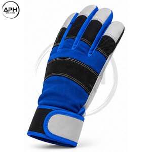 ถุงมือประกอบสีน้ำเงิน เทา ดำ รับทำโลโก้ตามสั่ง OEM ODM แบรนด์ส่วนตัว ฝ่ามือหนัง ปรับข้อมือได้ ราคาขายส่งจากโรงงาน - Product Image 3