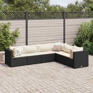 Set Lounge da Esterno Nero: Arredamento Elegante per Intrattenimento all'Aperto - Product Image 1