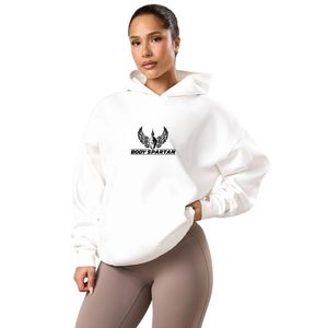 White Oversized <b>Hoodie</b> Women Fleece Pullover Long Sleeve Casual Streetwear Relaxed Fit Soft Touch Everyday Comfort Wear - Product Image 3