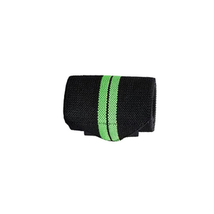 Unisex Wrist Support Brace <b>Black</b> with Green Stripes Hook Loop Closure Breathable Non Slip Weight Lifting Strength Training <b>Wrap</b> - Product Image 2