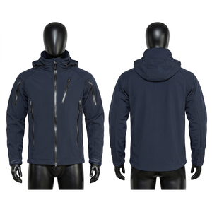 <b>Mens</b> 320 GSM Polyester Spandex <b>Soft</b> <b>Shell</b> Work <b>Jacket</b> Sky Blue Custom Embroidery Print Logo - Product Image 4