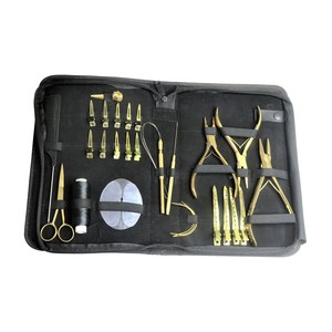 Kit d'outils pour extensions de cheveux couleur or de haute qualité et kit d'outils pour extensions de cheveux à micro-anneaux, conception personnalisée, logo personnalisé - Product Image 1