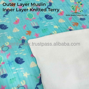 Poncho de tela de rizo de punto de muselina de algodón 100% de alta calidad para bebé niño/niña Poncho con capucha Extra suave para uso doméstico - Product Image 5