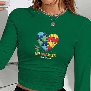 <b>Autism</b> Advocate LIVE LOVE ACCEPT women's fashion long sleeve <b>shirt</b> - Product Image 4