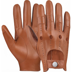 Gants de conduite pour hommes en cuir, gants de conduite sans doigts, gants de course en cuir, gants de sport personnalisés - Product Image 3