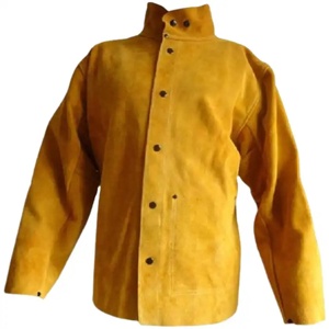 Veste de sécurité industrielle robuste en cuir de vachette pleine fleur, résistante aux étincelles, certifiée CE, logo personnalisé, ANSI Classe 1 - Product Image 1