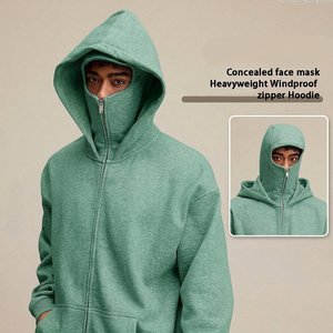 Sudadera con capucha completa personalizada para hombre, estilo moderno, con cremallera, para invierno, estilo urbano, doble capucha, color sólido, diseño informal y a la moda. - Product Image 5