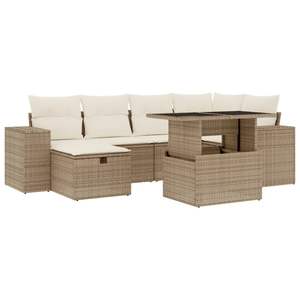 Set Divano da Giardino Beige Crema Bianco - Product Image 2
