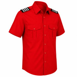 Camiseta Polo de Uniforme de Guardia de Seguridad Personalizada, Manga Corta, Roja, con Doble Bolsillo, Ropa de Trabajo de Seguridad de Alta Calidad, Suministro de Fábrica - Product Image 4