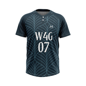 Maillot de baseball personnalisé W4G unisexe à manches courtes, imprimé géométrique sublimé, anti-humidité, coupe classique, vêtements de sport pour adultes - Product Image 2