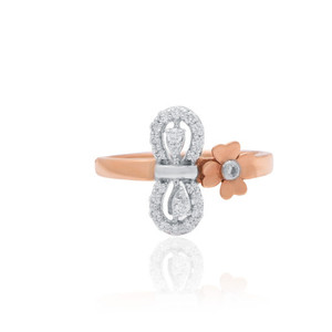 Bague en or rose 14 carats pour femme, motif floral, poids net 2,870 grammes, bijoux en or véritable, commande en gros, export - Product Image 1