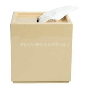 Boîte à mouchoirs carrée en laque artisanale, imprimé léopard, en MDF écologique, décoration intérieure durable, fabrication artisanale, Vietnam - Product Image 4