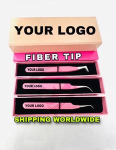 Curve/45/Boot Eyelash Extension Tweezers Set Anti Slip Stainless Steel Volume <b>Lash</b> Tweezers Custom Logo Color Anti-Magneti - Product Image 1
