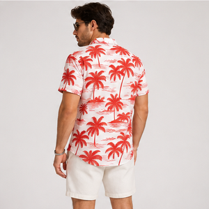 Chemises Hawaïennes Personnalisées en Gros pour Hommes – Coupe Ample, Boutonnées, Imprimées Tropicales, Manches Courtes – Tenue Décontractée Estivale pour la Plage - Product Image 3