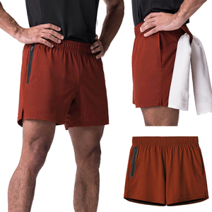 <b>Men's</b> Casual Workout <b>Shorts</b> High Street Plain Dyed Quick Dry Customized OEM Service Full <b>Zip</b> <b>Pocket</b> Elastic Waist Mid - Product Image 1