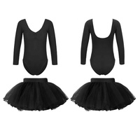 Conjunto de Ballet para Niñas de 2 a 14 Años, Leotardo con Falda Tutú para Clases, Competencias y Espectáculos