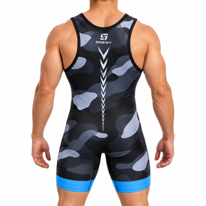 SINEWY <b>Women</b> Wrestling Singlet Camouflage Print Spandex Polyester Fitted One Piece Martial Arts <b>Romper</b> Adult - Product Image 3