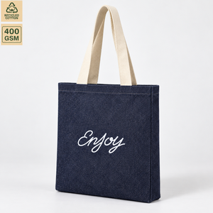 Sac fourre-tout promotionnel en denim 400 GSM pour événements, promotions de détail, cadeaux, impression personnalisée, vente en gros, fournisseur OEM ODM, réutilisable - Product Image 6
