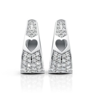 Pendientes de Lujo Modernos en Plata con Moissanita Engastada en Canal, Bañados en Rodio, Joyería Fina para Hombre - Product Image 1
