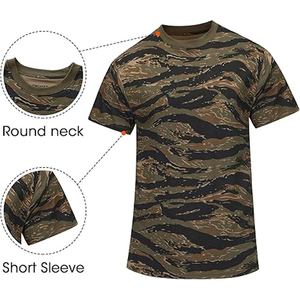 Camiseta de Manga Corta para Hombre, Estampado de Camuflaje, Corte Regular, Cuello Redondo, Transpirable, Informal, 100% Poliéster Tejido - Product Image 5