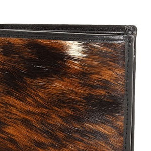 Portefeuille en cuir de vachette premium pour homme, portefeuille fin à double pli en cuir à poils, fait main, cuir naturel durable de haute qualité - Product Image 4