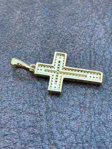 Silver Moissanite Cross Necklace Pendant Rope <b>Chain</b> Hip Hop <b>Iced</b> <b>Out</b> Jewelry Unisex Gift - Product Image 3