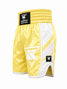 Shorts de boxe pour hommes, modèle 2026, jaune et blanc, impression par sublimation, séchage rapide, vêtements d'arts martiaux, coupe régulière, shorts de boxe pour adultes - Product Image 4