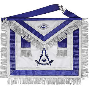 Masonic Blue Past Master 100% <b>Leather</b> <b>Apron</b> Silver Handmade Premium Quality - Product Image 1