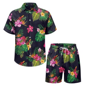 Conjunto de Camisa y Pantalones Cortos Casuales de Verano con Estampado de Plátanos para Hombre, Transpirable, de Poliéster, 2 Piezas, Traje de Playa - Product Image 2
