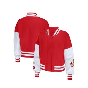 Veste courte en coton tricoté pour femme, style universitaire, color block, boutonnée, manches longues, pour l'hiver, décontractée, streetwear, DDP - Product Image 3