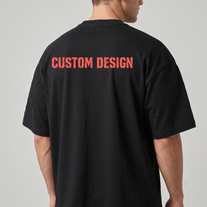 Men's Heavy Cotton <b>T</b> <b>Shirt</b> for Men <b>High</b> Quality Custom Logo Design Oversized Drop Shoulder O-<b>neck</b> Rib <b>T</b> <b>shirt</b> for Men - Product Image 3