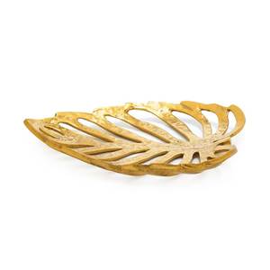 Leaf Shaped Metal <b>Decorative</b> <b>Plate</b> Handmade Bohemian Style Gold Color Plant Pattern Dishes & <b>Plates</b> - Product Image 1