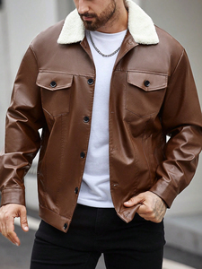 Veste en cuir imperméable réversible à capuche pour homme du Pakistan avec logo sur le devant, design personnalisable, prix abordable - Product Image 4