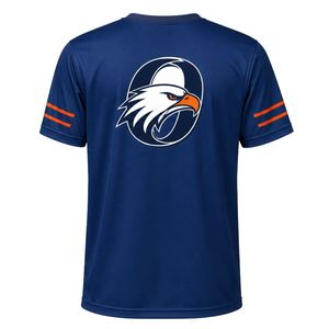 Men Blue Hockey Activewear Tee <b>Polyester</b> Sports <b>Shirt</b> Athletic Training Wear Team Uniform Outdoor Match Apparel Performance - Product Image 2
