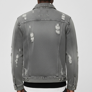 Wholesale Men's Long Winter <b>Denim</b> <b>Jackets</b> 100% Cotton Breathable Eco-Friendly Washed Custom Embossed Vintage Style OEM - Product Image 6