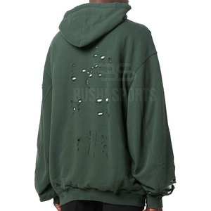 เสื้อฮู้ดดี้สไตล์ดิสเทรสทรงหลวมใส่สบาย เหมาะสำหรับกิจกรรมประจำวันและเพิ่มความโดดเด่นทางแฟชั่น - Product Image 5