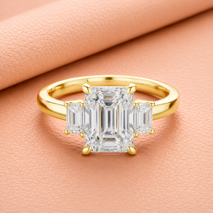 Anillo de Diamante Cultivado en Laboratorio de Corte Radiante y Esmeralda de Primera Calidad, Joyería Elegante para Bodas, Venta al Por Mayor - Product Image 3