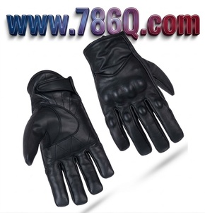 Gants courts de moto en cuir pour hommes, gants de course de vélo de montagne - Product Image 1