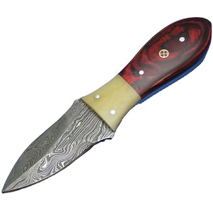 Cuchillo para Ostras de Acero de Damasco Hecho a Mano, Ecológico y Personalizable, Premium, con Mango de Madera Pakka, para Amantes, 2025, Viene con Funda de Cuero - Product Image 1