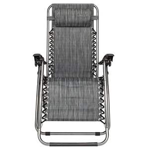 Infinity Outdoor Patio Furniture Zero Gravity Chair Pack 2 Almohada reclinable plegable ajustable Bandeja de utilidad Gris para cubierta Playa - Product Image 1
