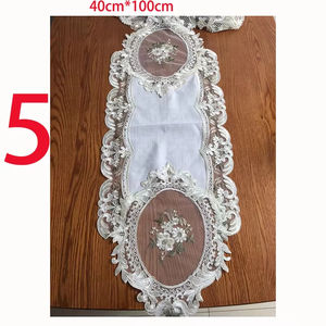 <span class=keywords><strong>Mantel</strong></span> de Lujo <span class=keywords><strong>con</strong></span> Bordado de Encaje <span class=keywords><strong>Dorado</strong></span> para Bodas y Banquetes, Elegante <span class=keywords><strong>Mantel</strong></span> <span class=keywords><strong>Blanco</strong></span> - Product Image 3