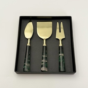 Amazing <b>Cheese</b> Slicer Round Resin Handle with Gold Plated Finish <b>Cheese</b> <b>Set</b> Stainless Steel for <b>Cheese</b> Pizza Slicer & Spreader - Product Image 2