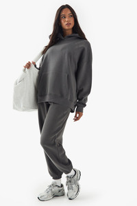 Women Charcoal Gray Oversized Hoodie <b>Jogger</b> <b>Set</b> Casual Two Piece Tracksuit Streetwear Lounge Wear Pullover <b>Matching</b> Sweatpants - Product Image 6