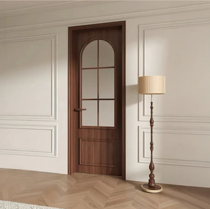 Portes latérales minimalistes en bois massif chêne et teck, finition intérieure/extérieure, pour villa, isolation acoustique premium - Product Image 1
