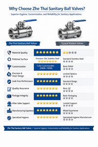 Vanne à boisseau sphérique sanitaire manuelle non directionnelle à 3 pièces avec joint PTFE, ports de raccordement Tri-Clamp en acier inoxydable SS316/SS332L pour gaz/eau/huile, fabriquée à Taïwan - Product Image 2