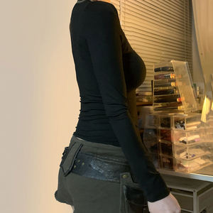 เสื้อยืดตาข่ายถักสไตล์โกธิคทรงเข้ารูป ระบายอากาศได้ดี เป็นมิตรกับสิ่งแวดล้อม ขายส่งจากโรงงาน ราคาพิเศษ ซีทรู เปิดไหล่ แขนยาว - Product Image 5