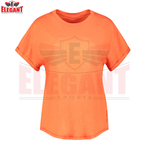 <b>Women's</b> Regular Fit Printed Cotton T-Shirts Good Quality In Orange Color Breathable Newest Design OEM Service <b>Women</b> T-Shirts - Product Image 5