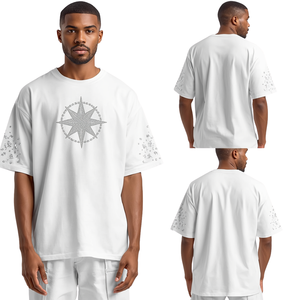 Camiseta Extra Grande con Diseño de Estrella y Pedrería, Precio al por Mayor, para Hombre, Ropa Casual de Moda Premium - Product Image 1